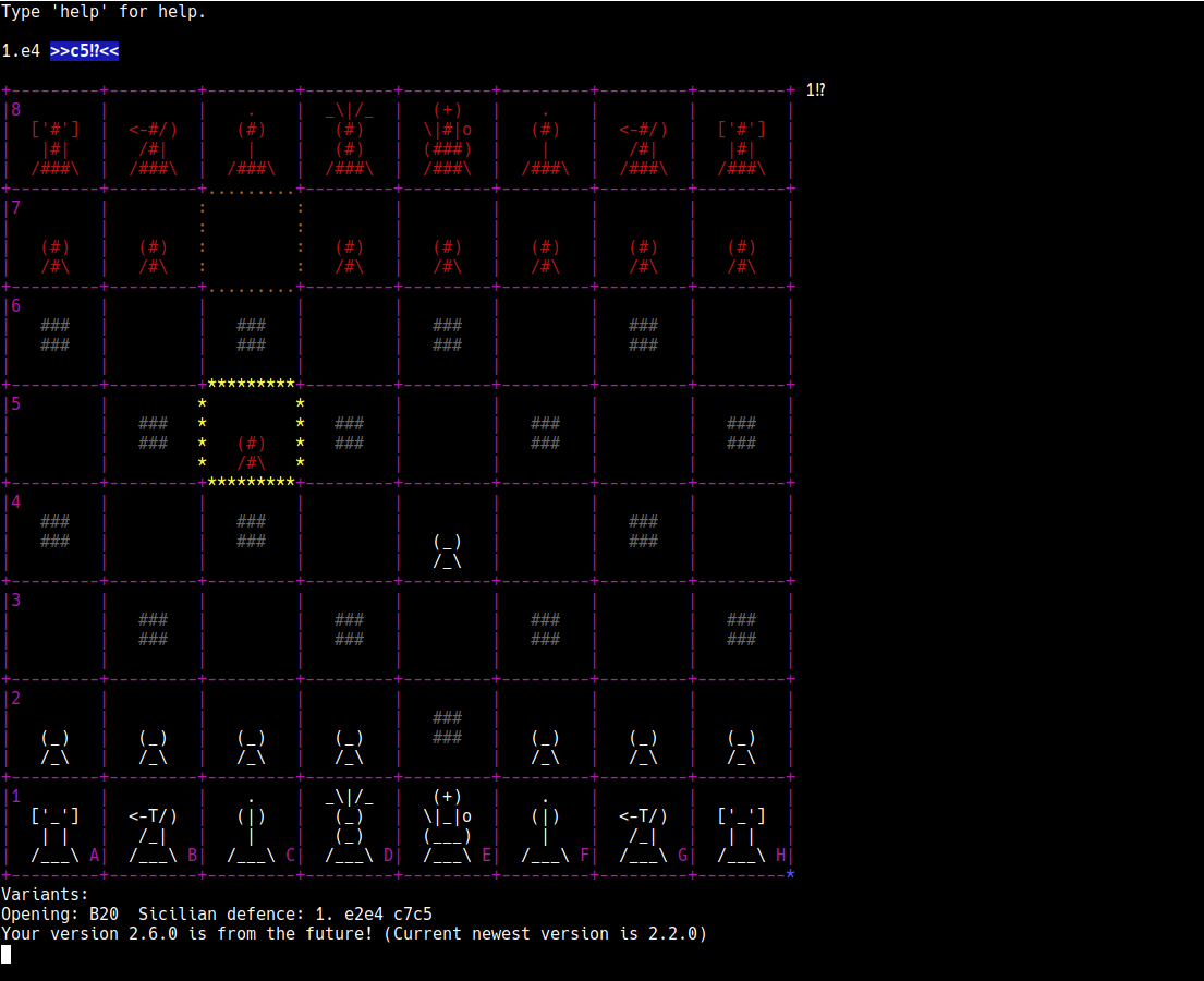 ASCII art chess board with UTF-8 support